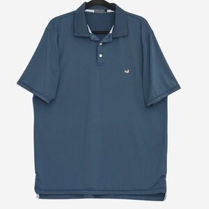 Southern Marsh Mens Shirt S Navy Blue Performance Polo Golf Classic Preppy Logo